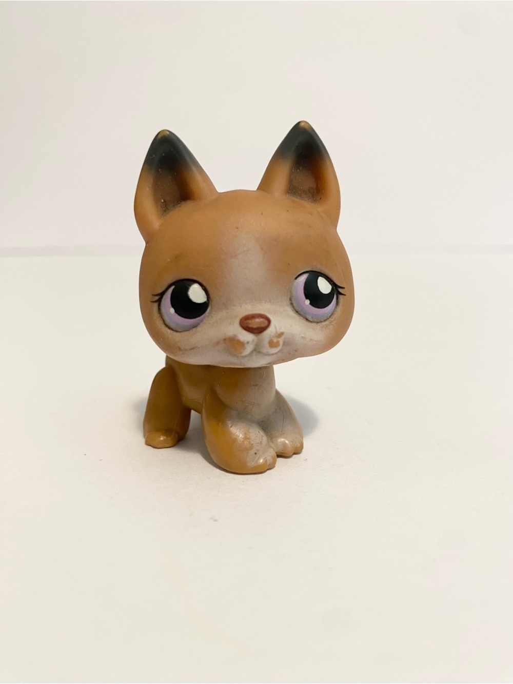 Littlest Pet Shop LPS #112 German Shepherd Puppy Dog Pink Lavender Eyes Vintage